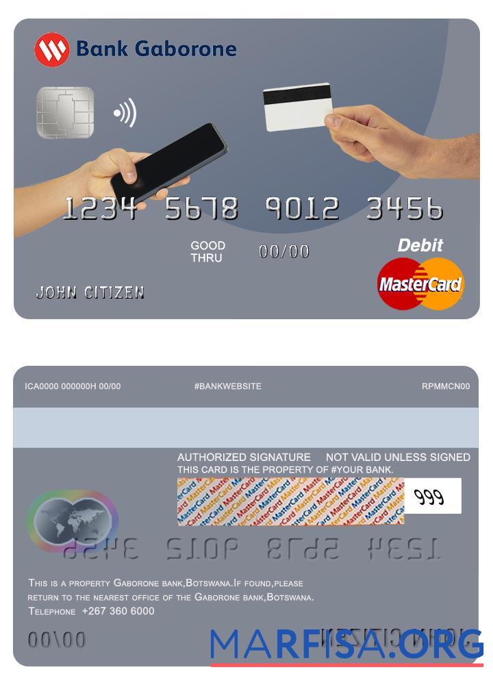 Realistic Botswana Bank Gaborone mastercard real example